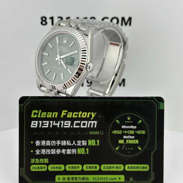 VS廠勞力士日誌型系列m126334-0028薄荷綠珠帶