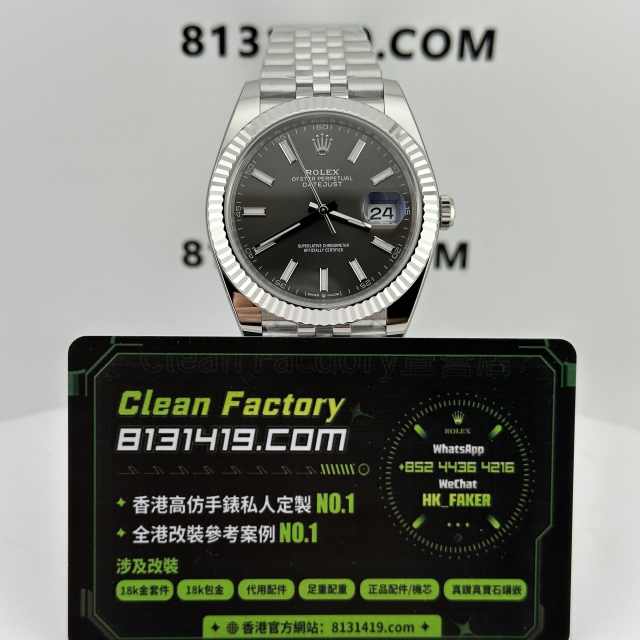 CLEAN PLUS廠勞力士日誌m126334-0014灰色五銖鏈
