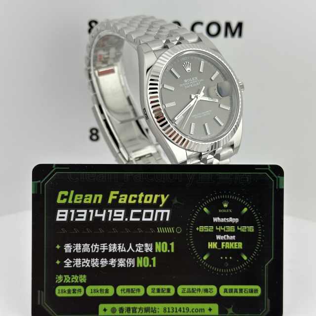 CLEAN PLUS廠勞力士日誌m126334-0014灰色五銖鏈