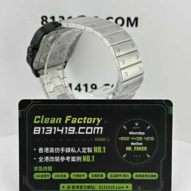 ML廠Cartier山度士系列鏤空版WHAS0027鋼黑