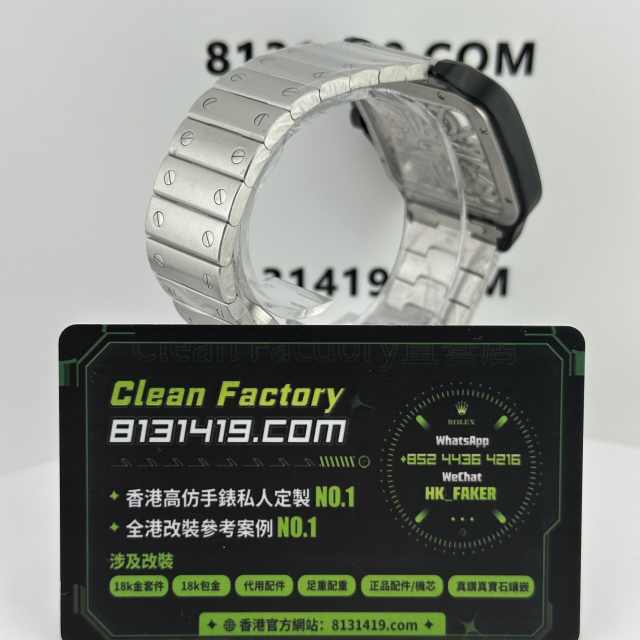 ML廠Cartier山度士系列鏤空版WHAS0027鋼黑