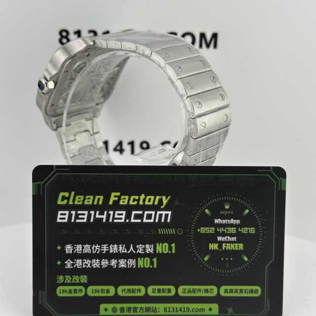 ML廠Cartier山度士系列鏤空版WHAS0026鋼藍