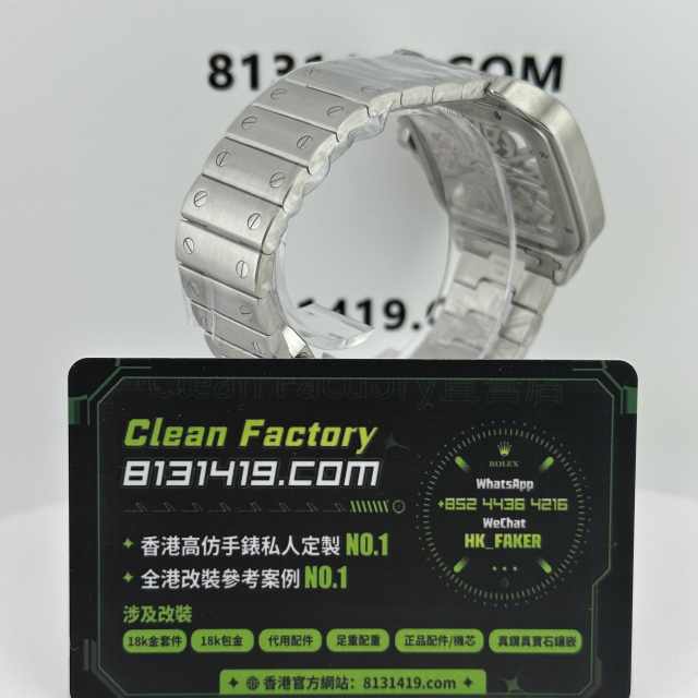 ML廠Cartier山度士系列鏤空版WHAS0026鋼藍