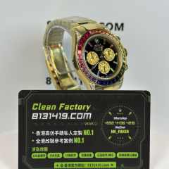 私人訂製高仿勞力士地通拿116598RBOW-0004黃金彩虹地206克