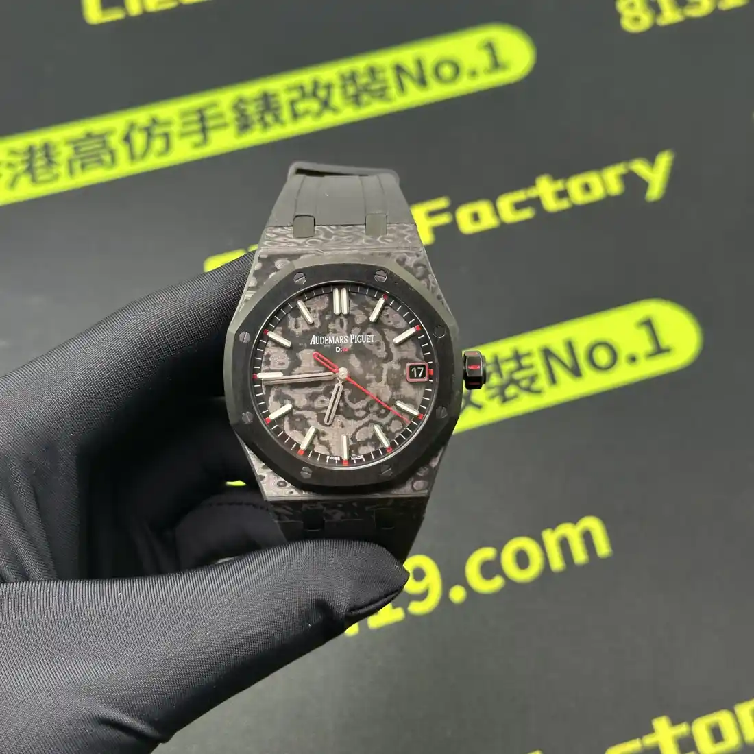 DIW廠AP15500碳纖維紅色訂製版 Cal.4302一體機芯實拍 Clean Factory 8131419.COM