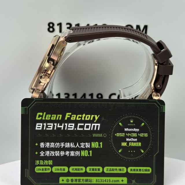 GR廠百達翡麗鸚鵡螺系列5712/1R-001玫瑰金鑲鑽膠帶