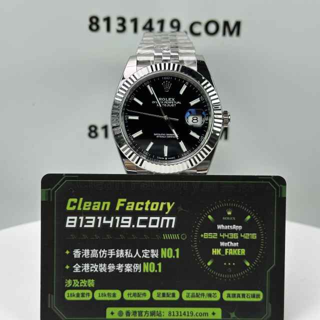 CLEAN PLUS廠勞力士日誌型系列m126334-0018黑色五銖鏈