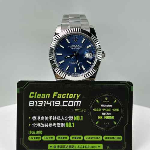 CLEAN PLUS廠勞力士日誌型系列m126334-0001藍色三板帶