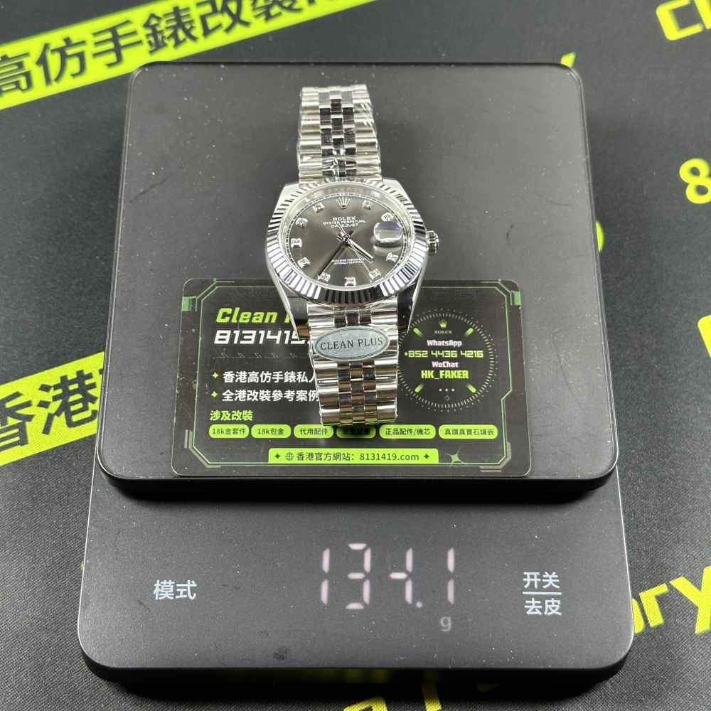 CLEAN PLUS 廠高仿勞力士 Dayjust 41 灰鑽五銖鏈 m126334 正面實拍
