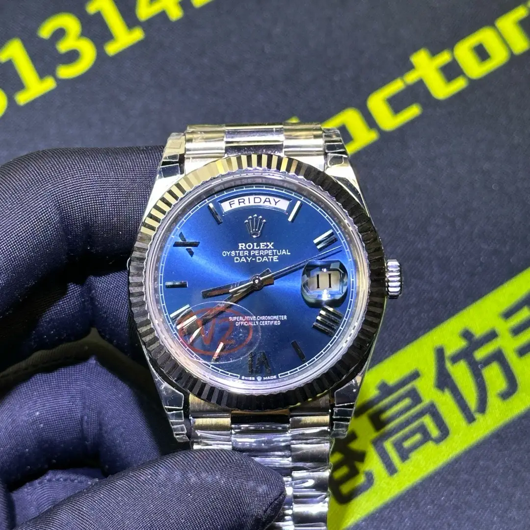VS廠DayDate藍面盤面細節太陽紋