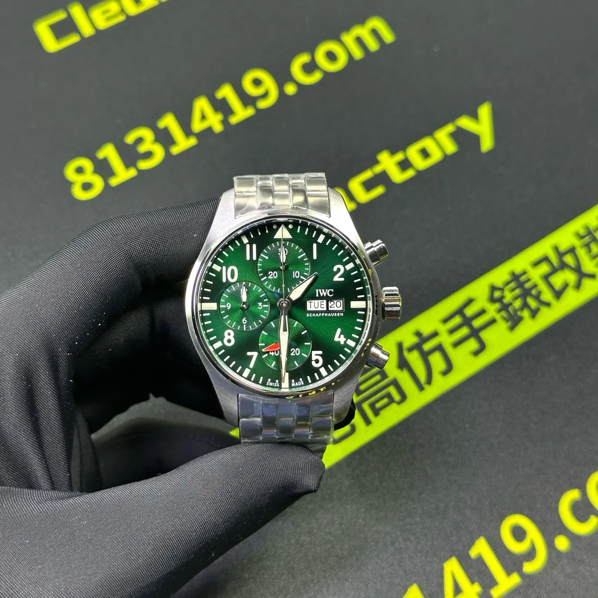 APS廠IWC飛行員IW388104綠盤上手實拍