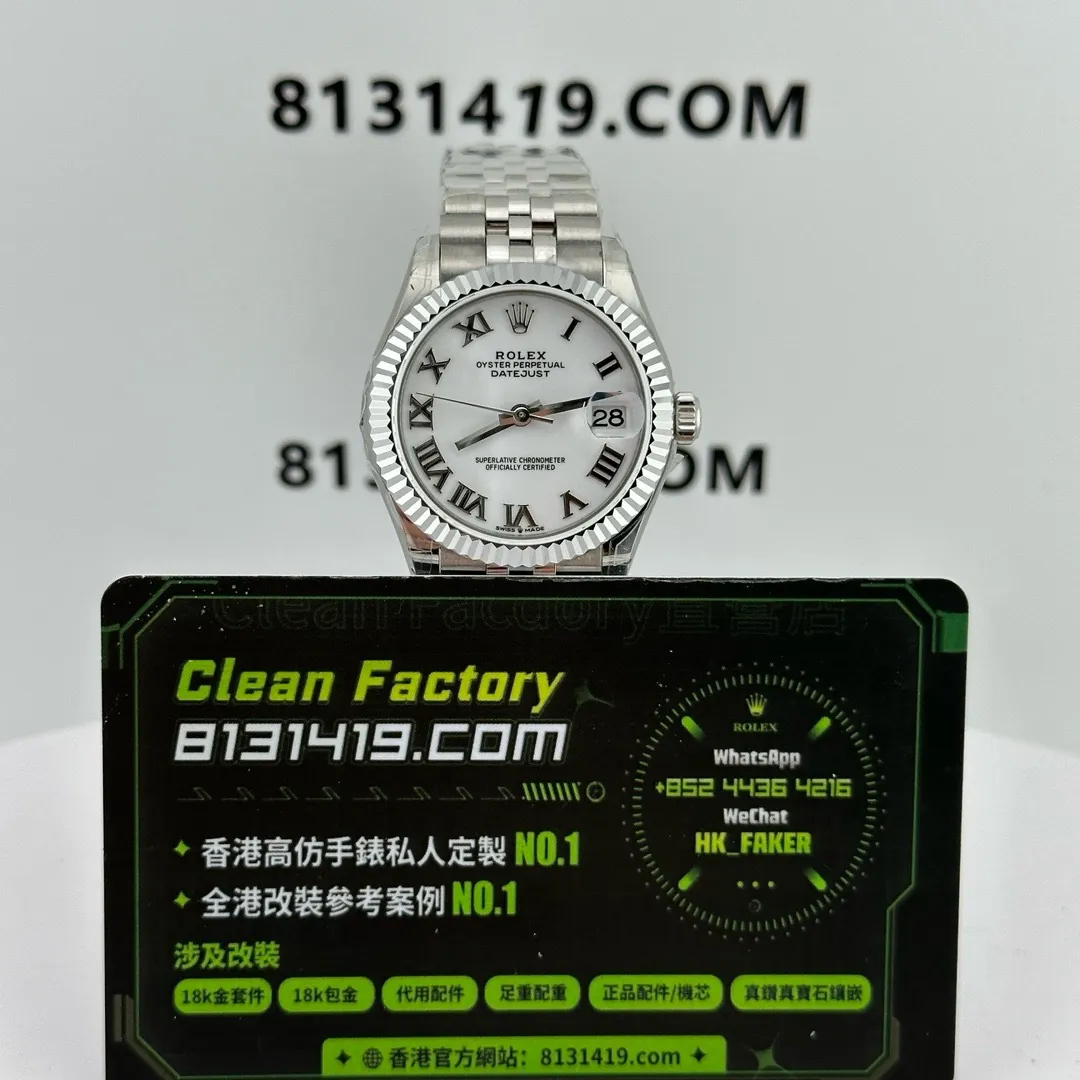 A+廠勞力士女裝日誌31mm m278274-0010白羅馬盤正面實拍 牙圈五珠帶