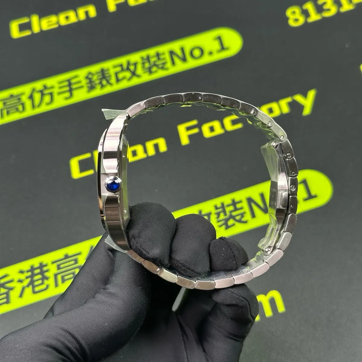 THB廠山度士WSSA0018七邊形表冠藍色尖晶石側面實拍