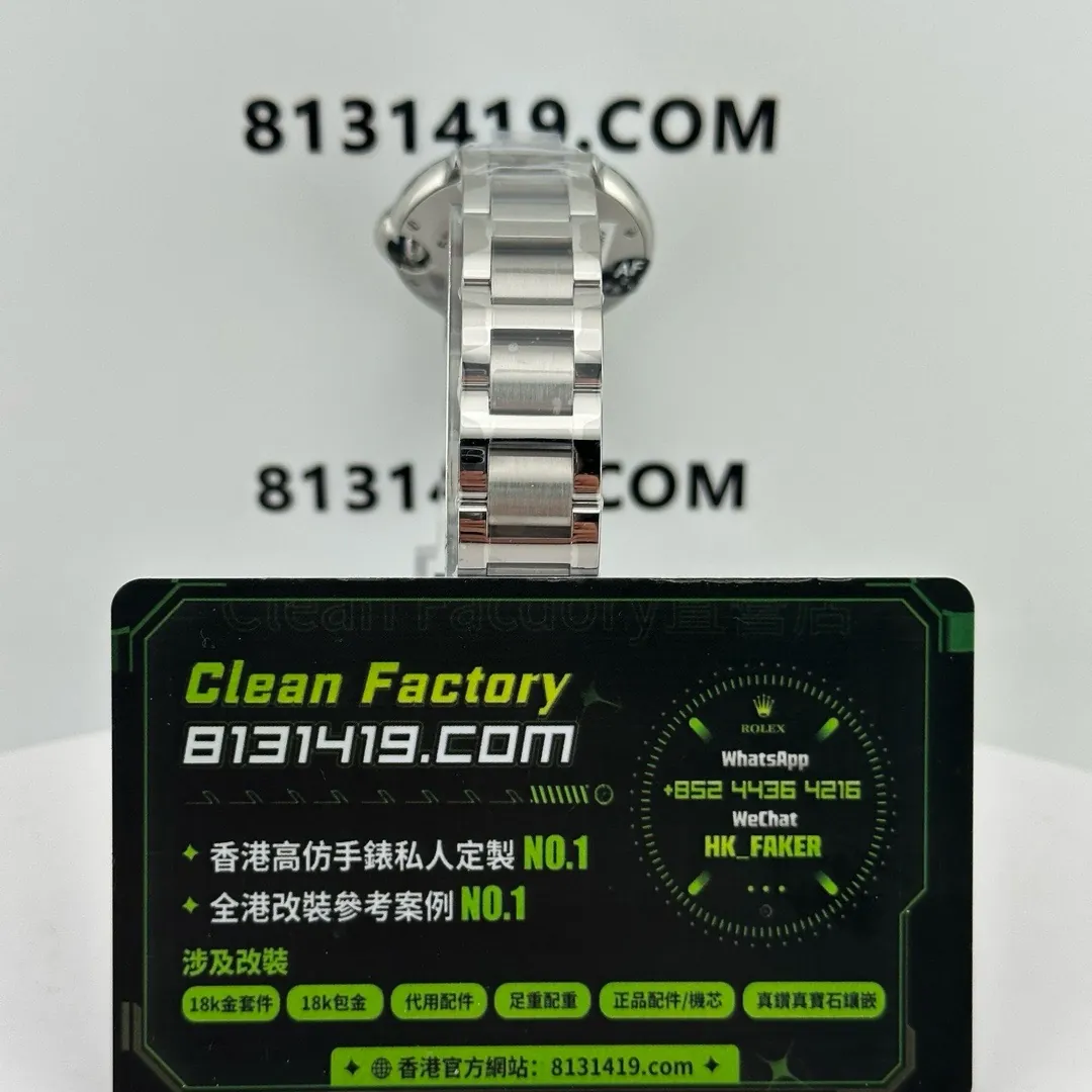 3K廠藍氣球33mm鋼帶展開實拍 表扣細節