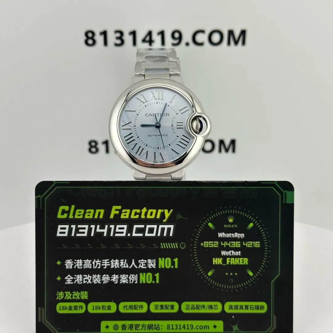 3K廠卡地亞藍氣球33mm鋼帶正面實拍 W6920071 銀盤羅馬字