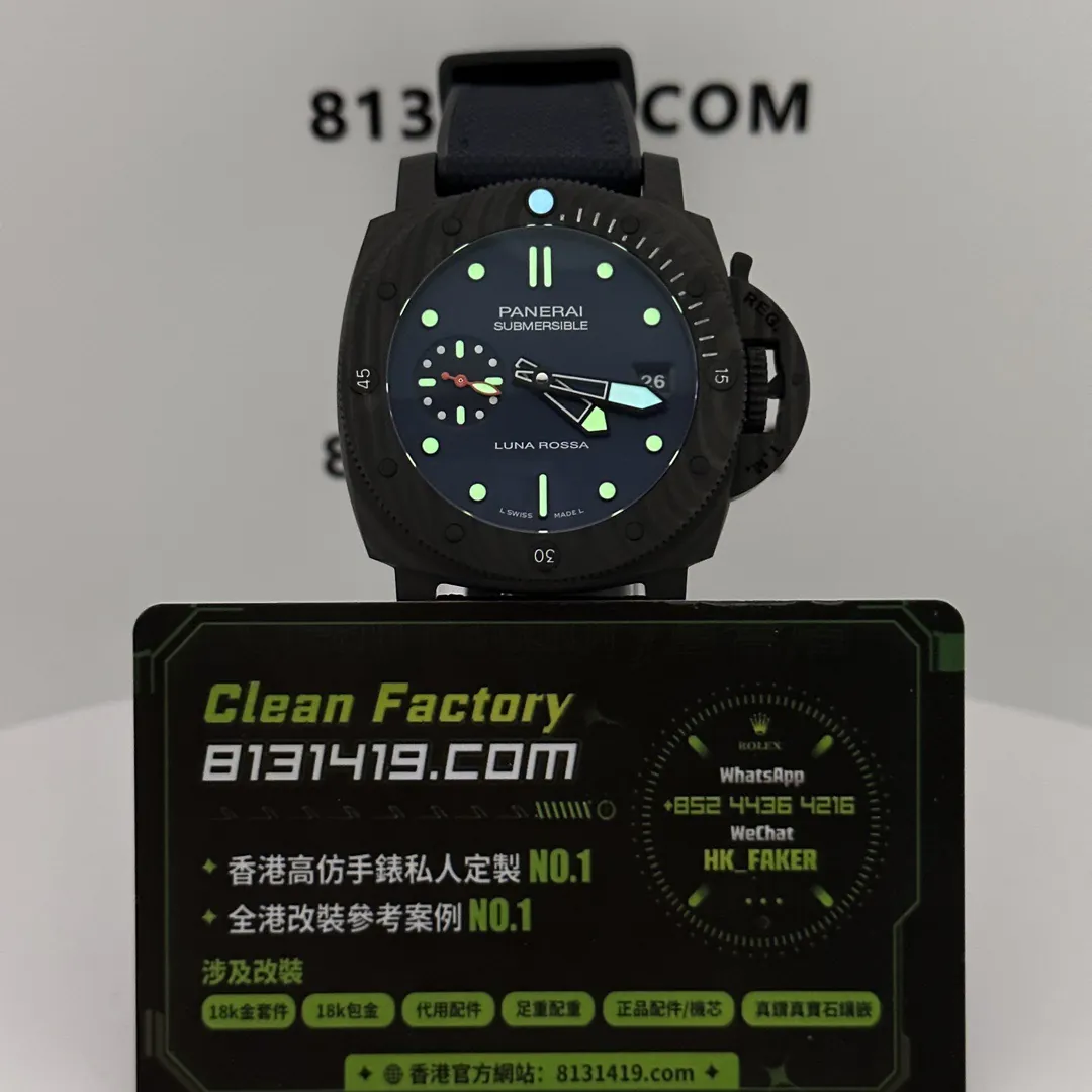 VS廠沛納海PAM01563藍盤正面夜光時標實拍