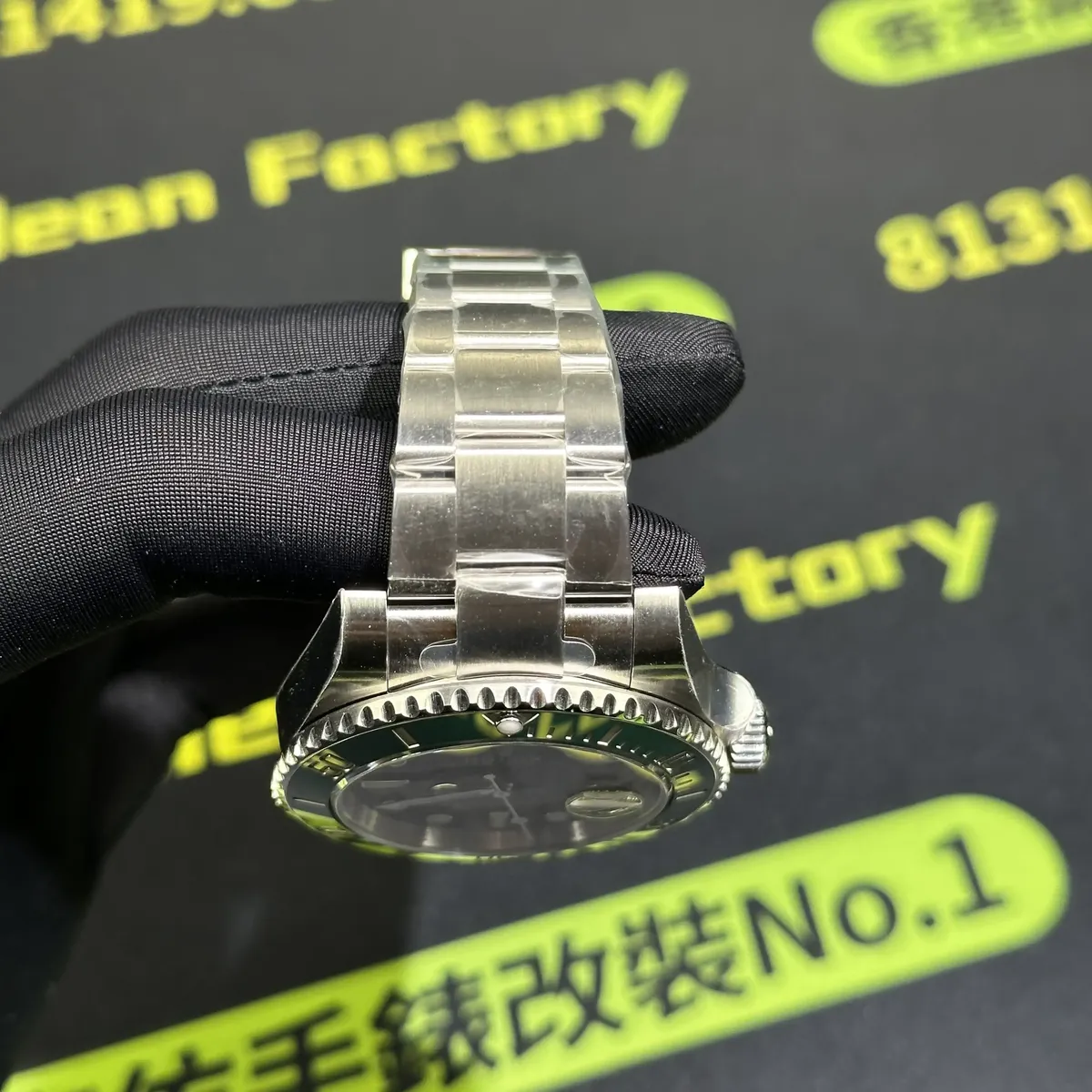 蠔式錶帶側面鏈節結構實拍 拉絲工藝 Clean Factory 8131419.COM