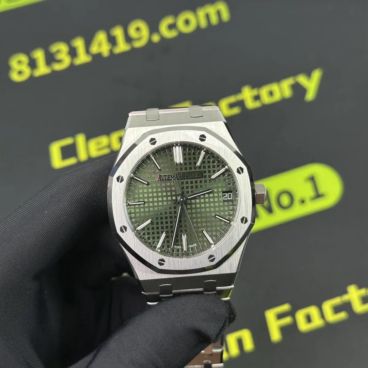 DDF廠高仿愛彼15510ST綠色面正面實拍 Clean Factory 8131419.COM