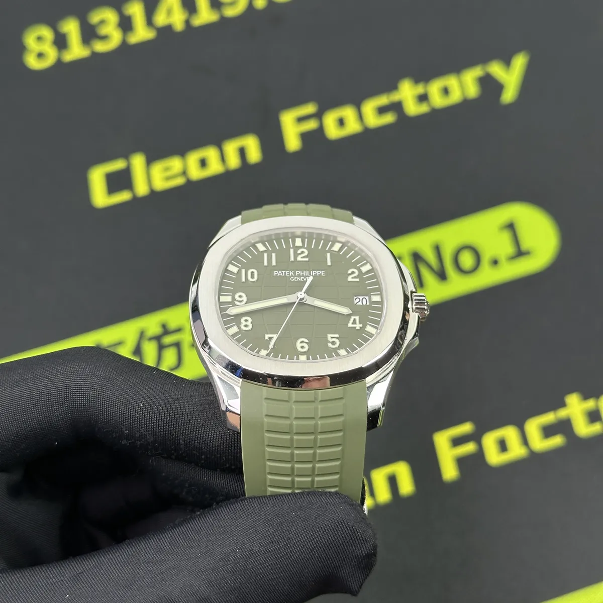 高仿百達翡麗5168G-010綠手雷正面角度實拍 Clean Factory 8131419.COM