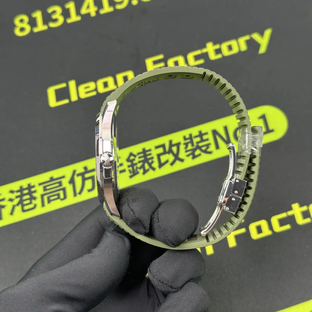 高仿百達翡麗5168G綠手雷側面與錶扣展開實拍 Clean Factory 8131419.COM