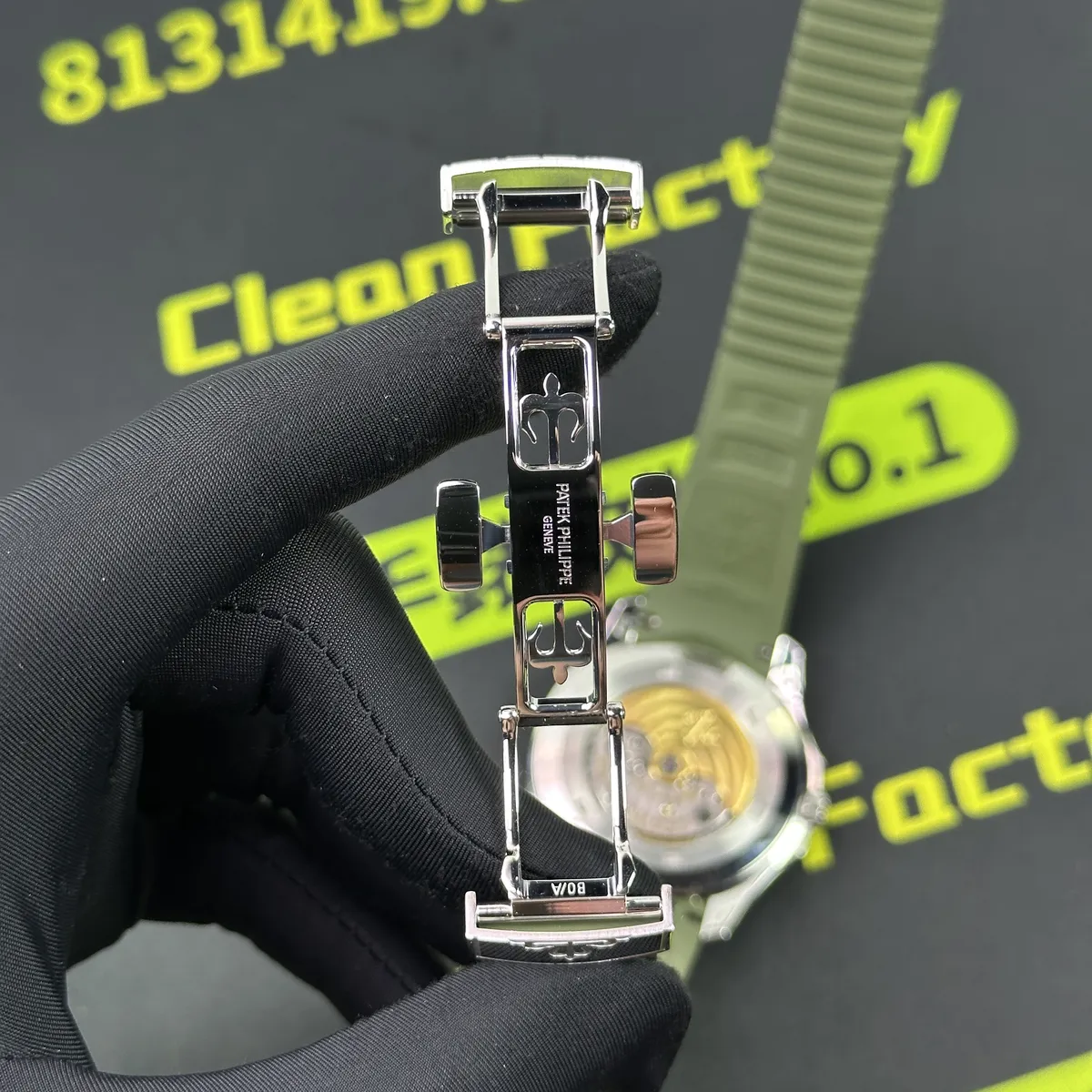 高仿百達翡麗5168G綠手雷錶扣PATEK PHILIPPE刻字實拍 Clean Factory 8131419.COM