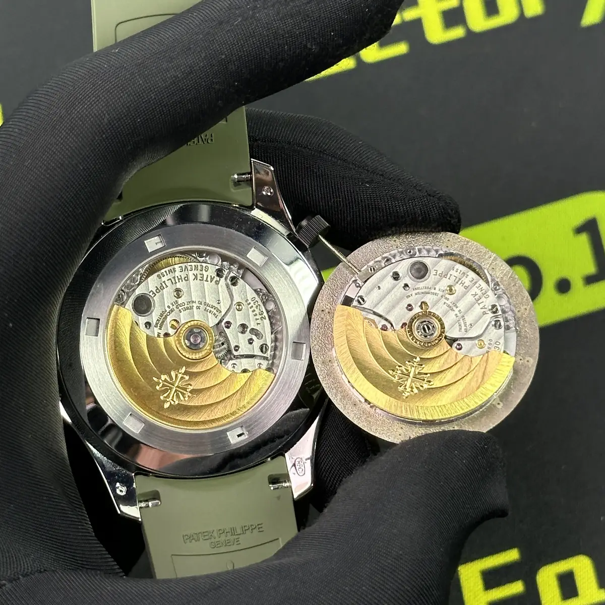 高仿百達翡麗5168G綠手雷丹東26-330機芯夾板刻字對比實拍 Clean Factory 8131419.COM