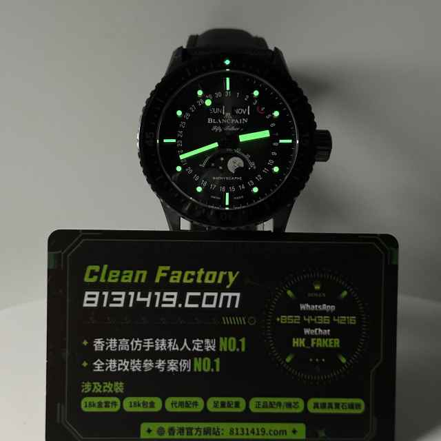 TW廠Blancpain五十噚系列5054-0130-B52A黑盤織物錶帶款