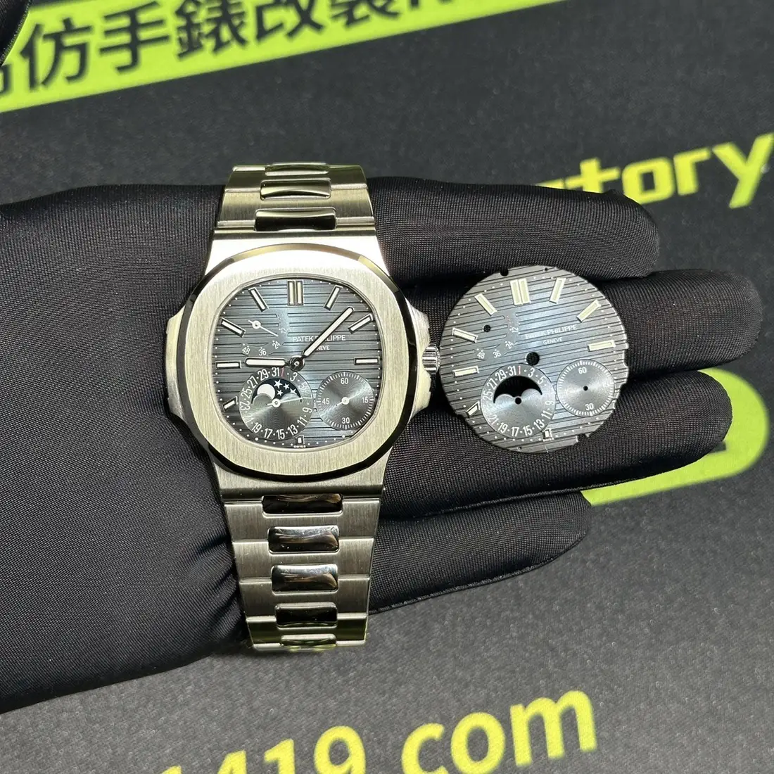 PPF廠5712A改裝前後對比實拍 整錶與換下原盤同框 代用盤 Clean Factory 8131419.COM