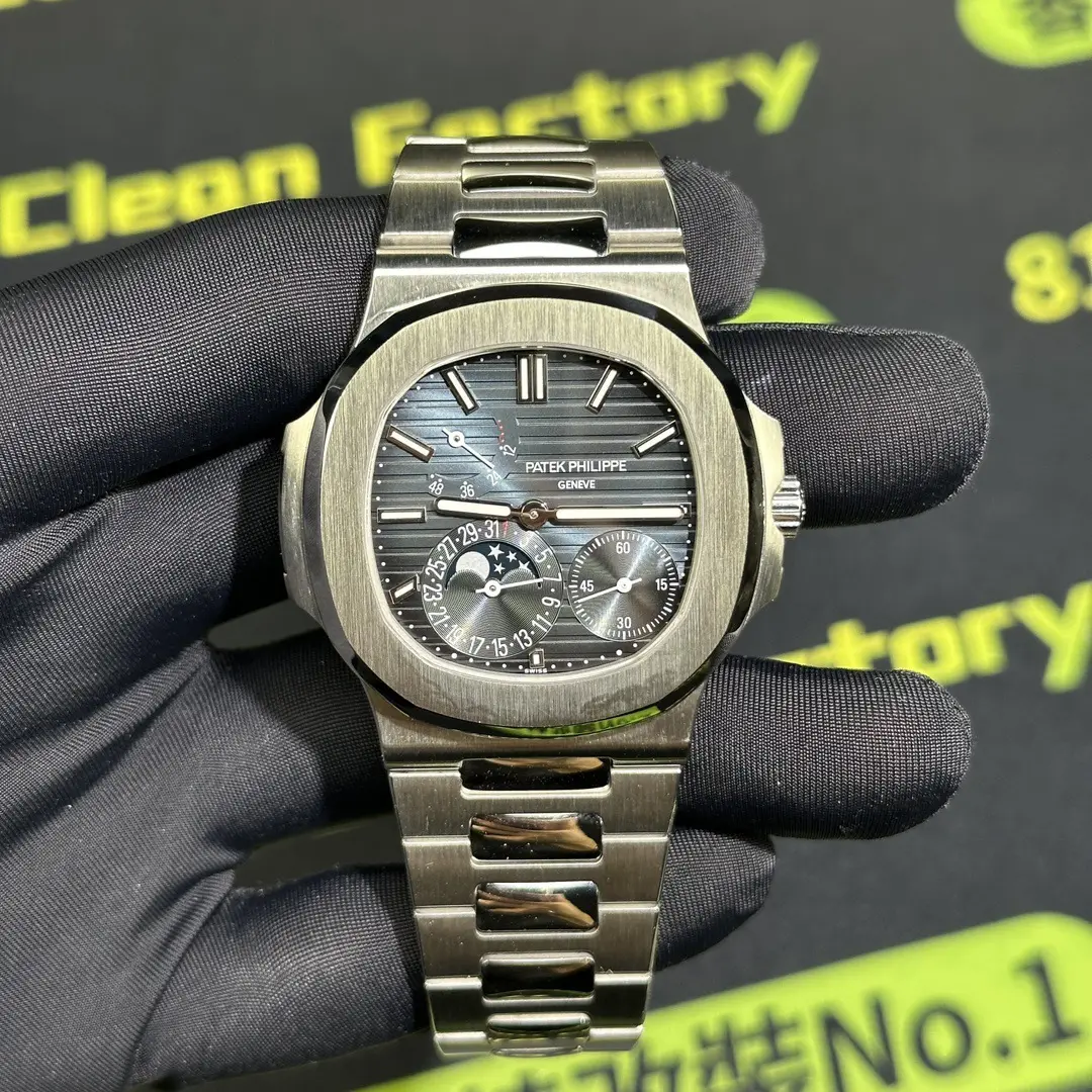 PPF廠5712A滿配版盤面特寫 月相日曆動儲小秒針四功能區 Clean Factory 8131419.COM