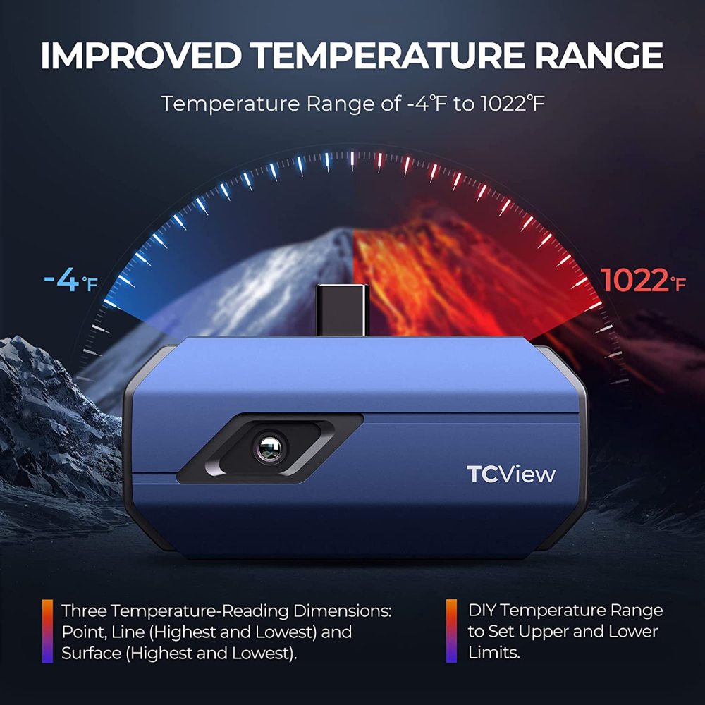 Topdon Tc001 Thermal Imaging Camera Works for Smartphones and Tablets & PC(not for iOS)