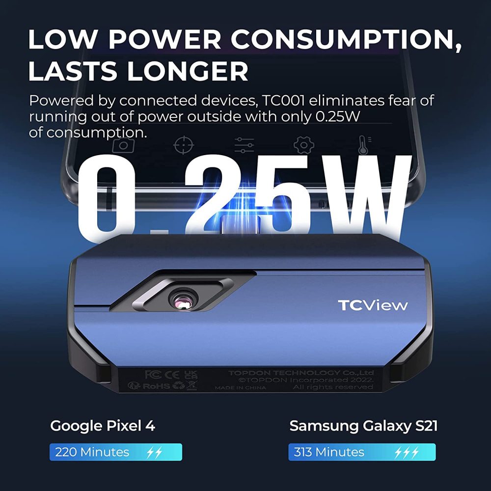 Topdon Tc001 Thermal Imaging Camera Works for Smartphones and Tablets & PC(not for iOS)