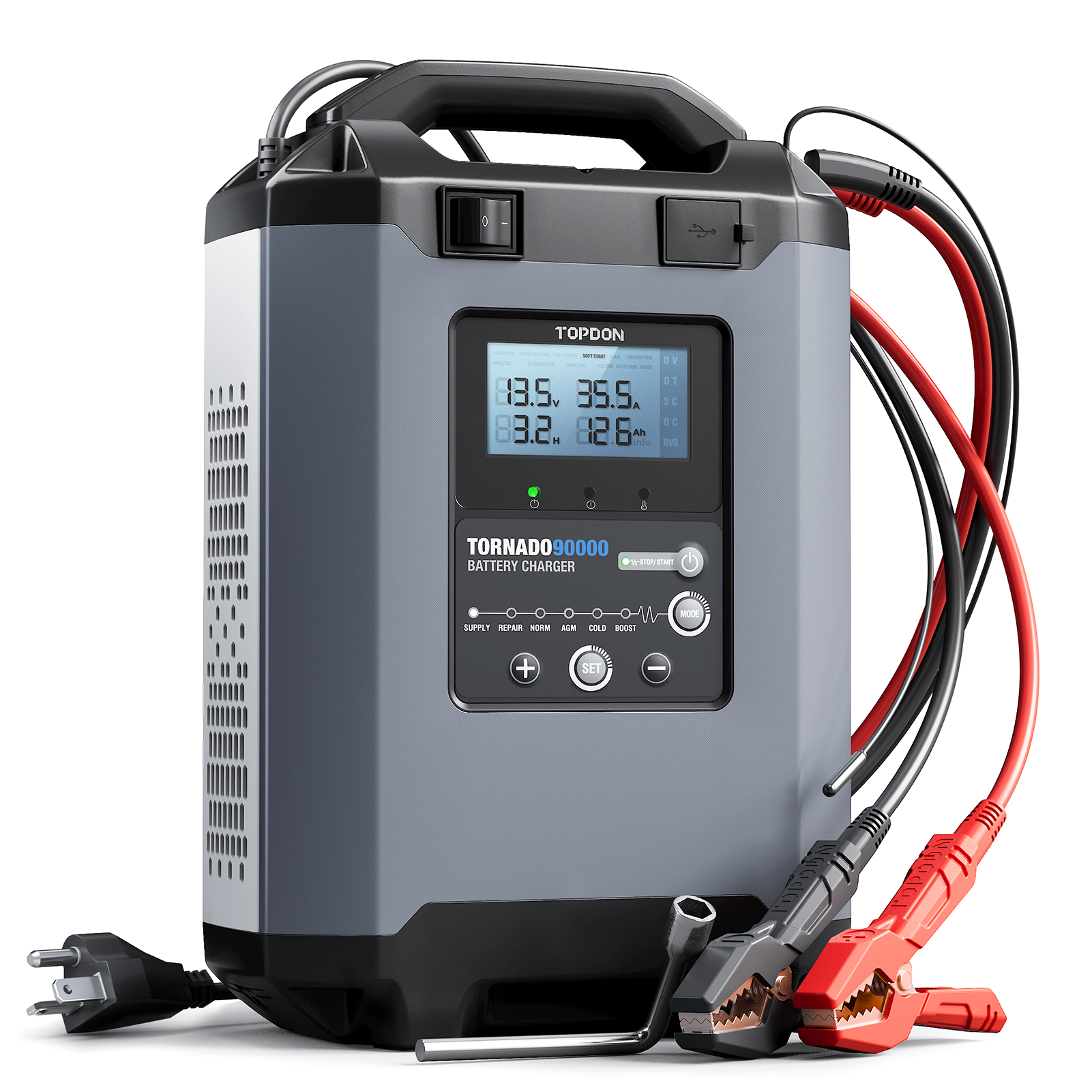 TOPDON Tornado 90000 T90A Power Supply and Smart Battery Charger