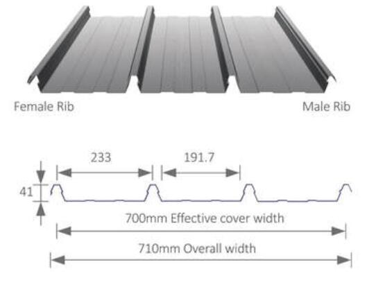 Concealed fix profile 700 Cliplock roof sheet forming machine