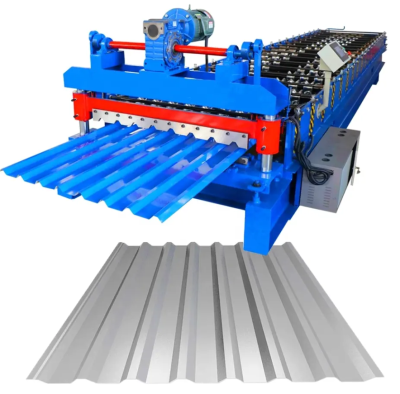 Motor cutting Steel roofing sheet roll forming machine PV8 roofing sheet machine