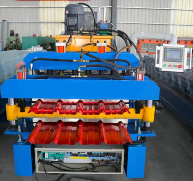 Two layer Long span and step tile roofing machine