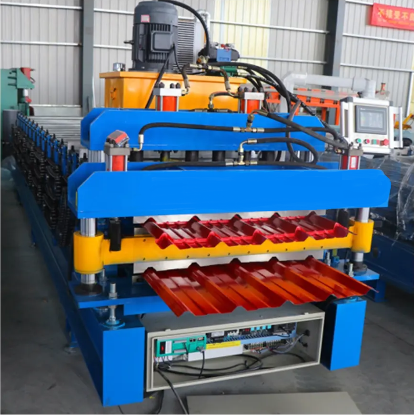 Two layer Long span and step tile roofing machine