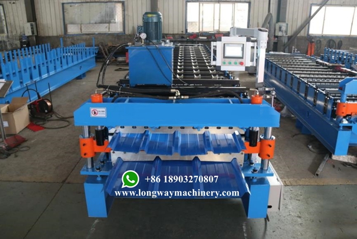 Double layer roofing Tr4 Tr5 Aluzinc calamina roll forming machine