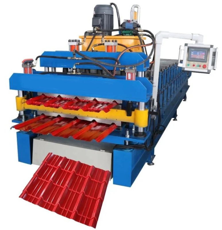 Two layer Long span and step tile roofing machine