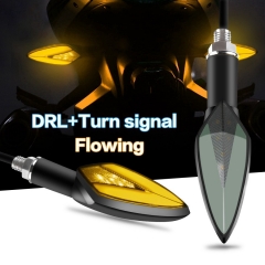 LED DRL Turn Signal Flowing Motor Led Light Indicator Lamp Flashing Motorcycle Yellow Amber Tail Lamp FZS CB150 Force 12V