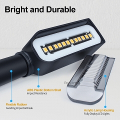 Motorcycle Flowing Water Turn Signal Light LED Running Light With White DRL Indicator Stop Brake Lamp Motocross Flasher Blinker