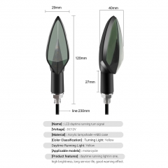 LED DRL Turn Signal Flowing Motor Led Light Indicator Lamp Flashing Motorcycle Yellow Amber Tail Lamp FZS CB150 Force 12V