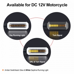 Motorcycle Flowing Water Turn Signal Light LED Running Light With White DRL Indicator Stop Brake Lamp Motocross Flasher Blinker
