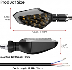 Motorcycle Led Turn Signal Lights Blinkers Front Rear Indicators 12V