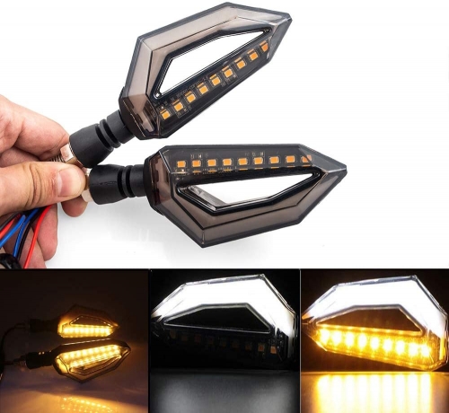 Universal 10mm Motorcycle 12 LED Turn Signal Lights Blinker Front Rear Lights Indicator for Harley Yamaha Suzuki