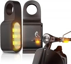 Turn Signal Motorcycle LED Lights Blinker, Mini Turn Signal Motorcycle LED Amber Indicator for Motorbikes Motorcycle Handlebar BLACK
