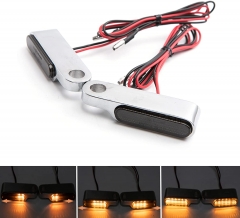 Mini Motorcycle Turn Signal Light 12V LED Indicator Blinker Universal Bike Rear Lamp (Silver)