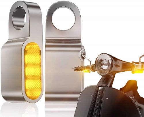 Mini LED Turn Signals Handlebar Marker Light Front Motorcycle Blinkers Compatible with Honda Shadow Harley Dyna Sportster Kawasaki Vulcan Yamaha V-Star Road Star