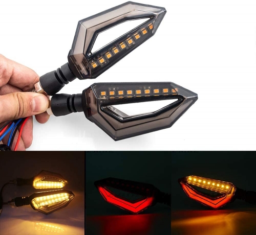 Universal 10mm Motorcycle 12 LED Turn Signal Lights Blinker Front Rear Lights Indicator for Harley Yamaha Suzuki