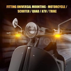 Turn Signal Motorcycle LED Lights Blinker, Mini Turn Signal Motorcycle LED Amber Indicator for Motorbikes Motorcycle Handlebar BLACK
