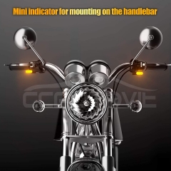 Turn Signal Motorcycle LED Lights Blinker, Mini Turn Signal Motorcycle LED Amber Indicator for Motorbikes Motorcycle Handlebar BLACK